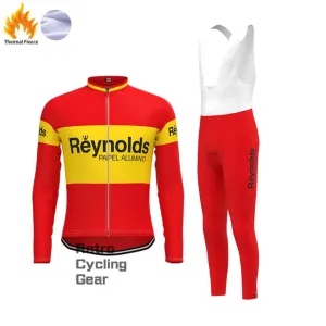 1980s red Reynolds Fleece Retro Long Cycling Kits