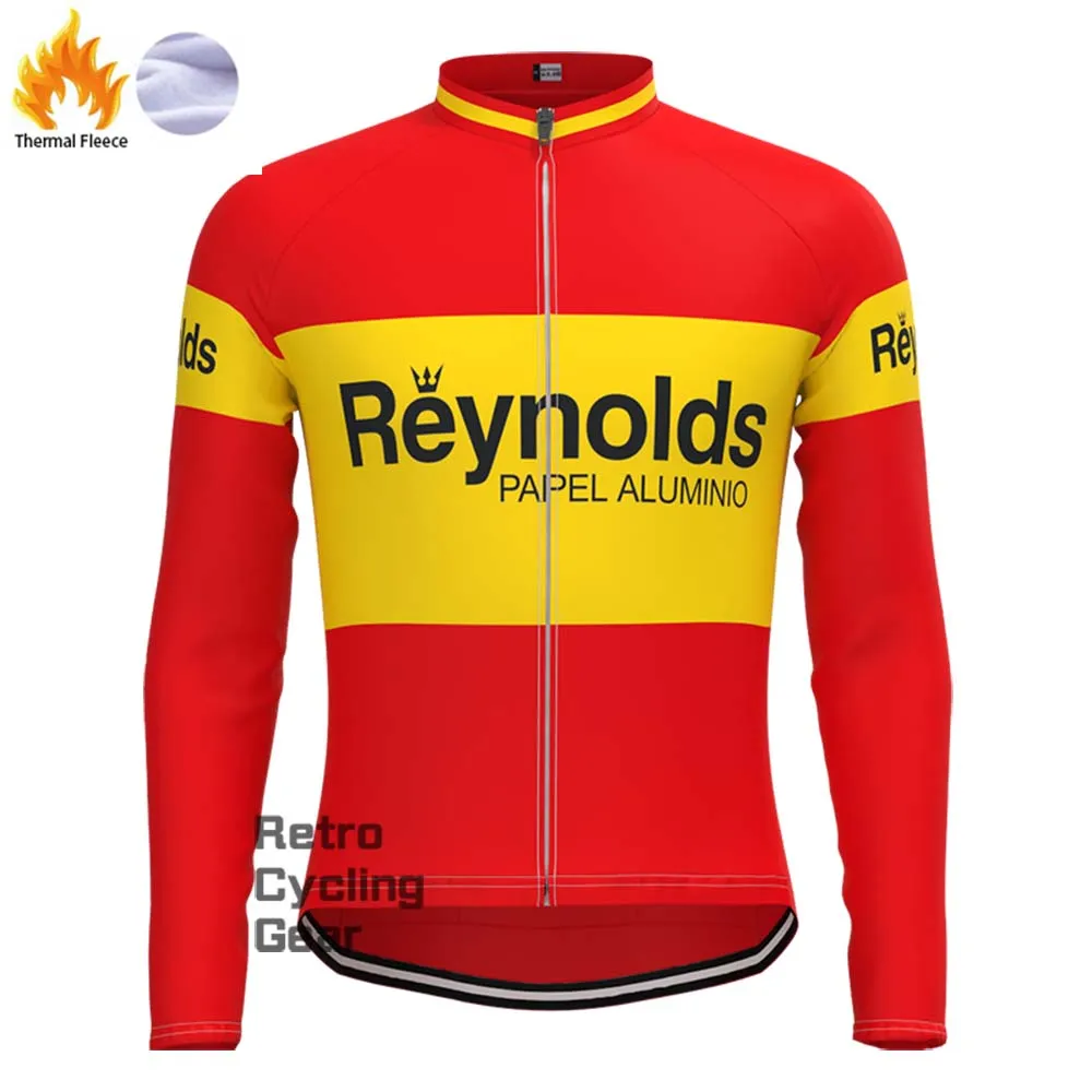 1980s red Reynolds Fleece Retro Long Cycling Kits