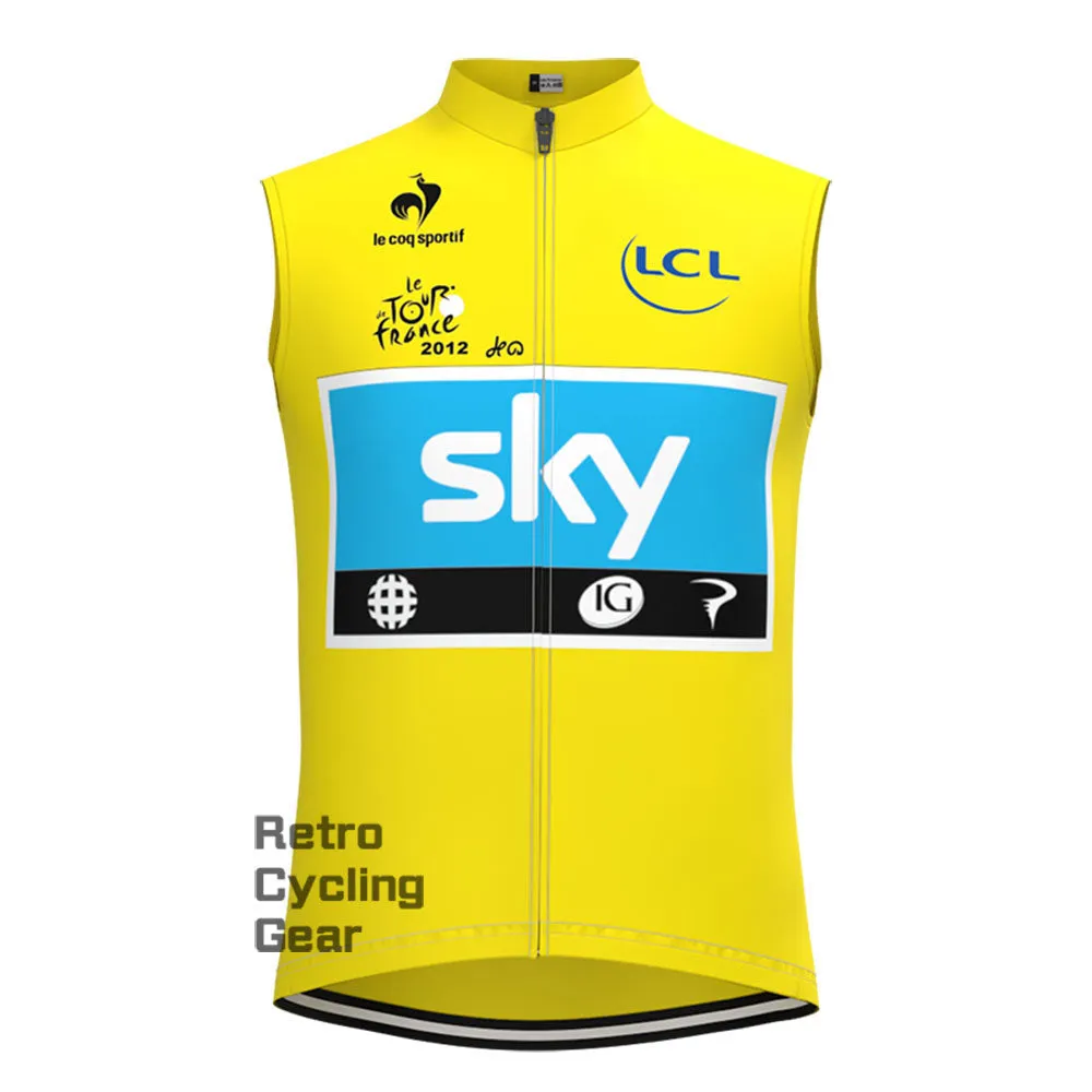 2012 yellow sky Retro Cycling Vest