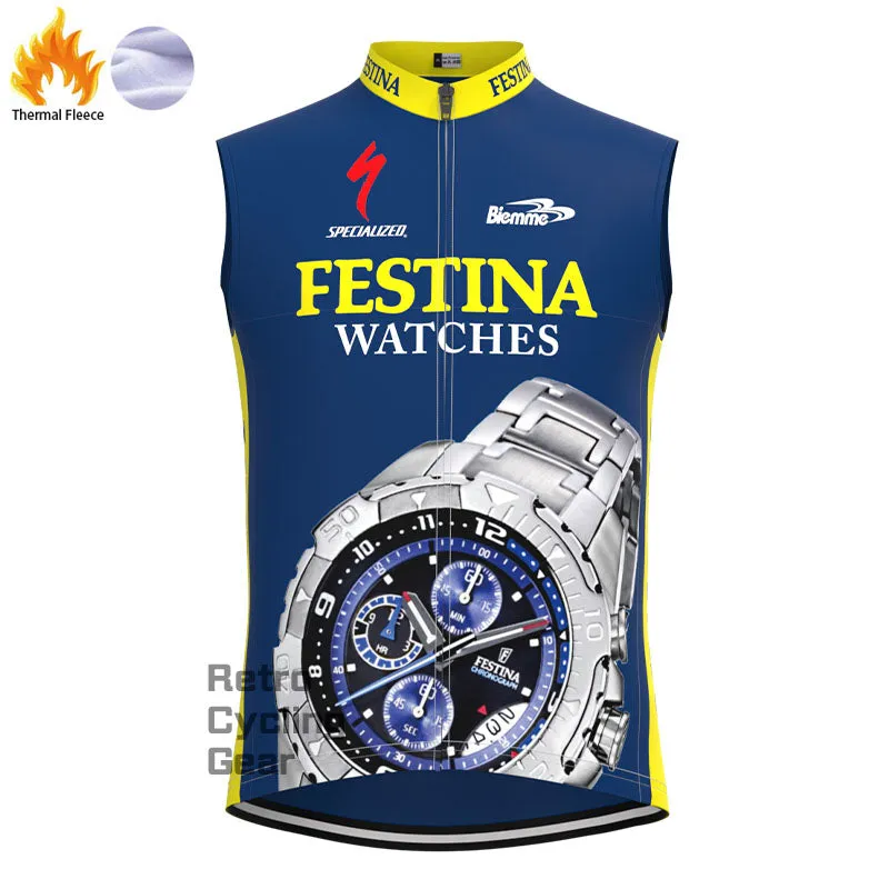 90s FESTINA Fleece Retro Cycling Vest