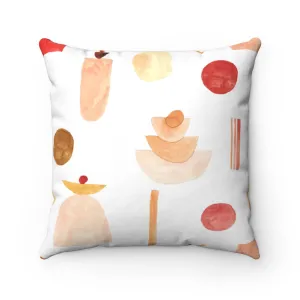 Abstract Boho Pillow Cover | Yellow Blush Pink Peach | Watercolor