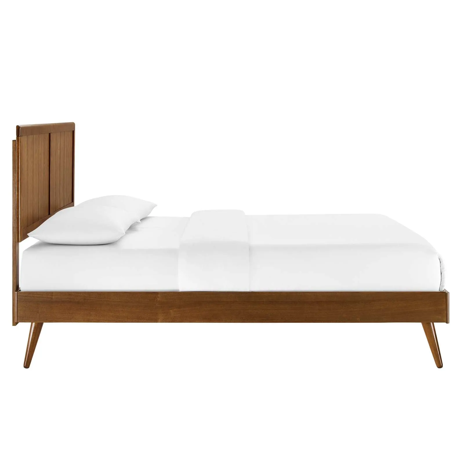 Alana King Wood Platform Bed With Splayed Legs Walnut MOD-6620-WAL