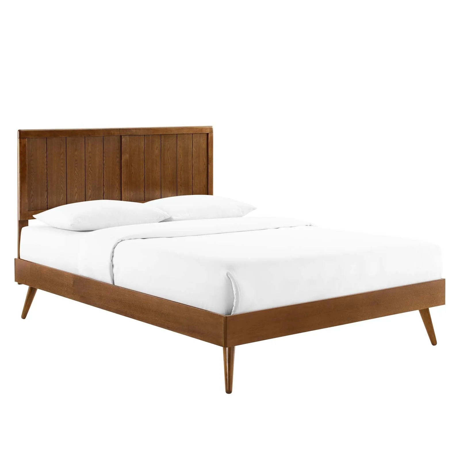 Alana King Wood Platform Bed With Splayed Legs Walnut MOD-6620-WAL