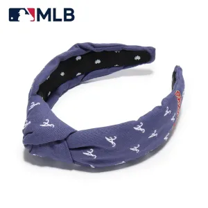 ATLANTA BRAVES LELE SADOUGHI / MLB NAVY EMBROIDERED KNOTTED HEADBAND