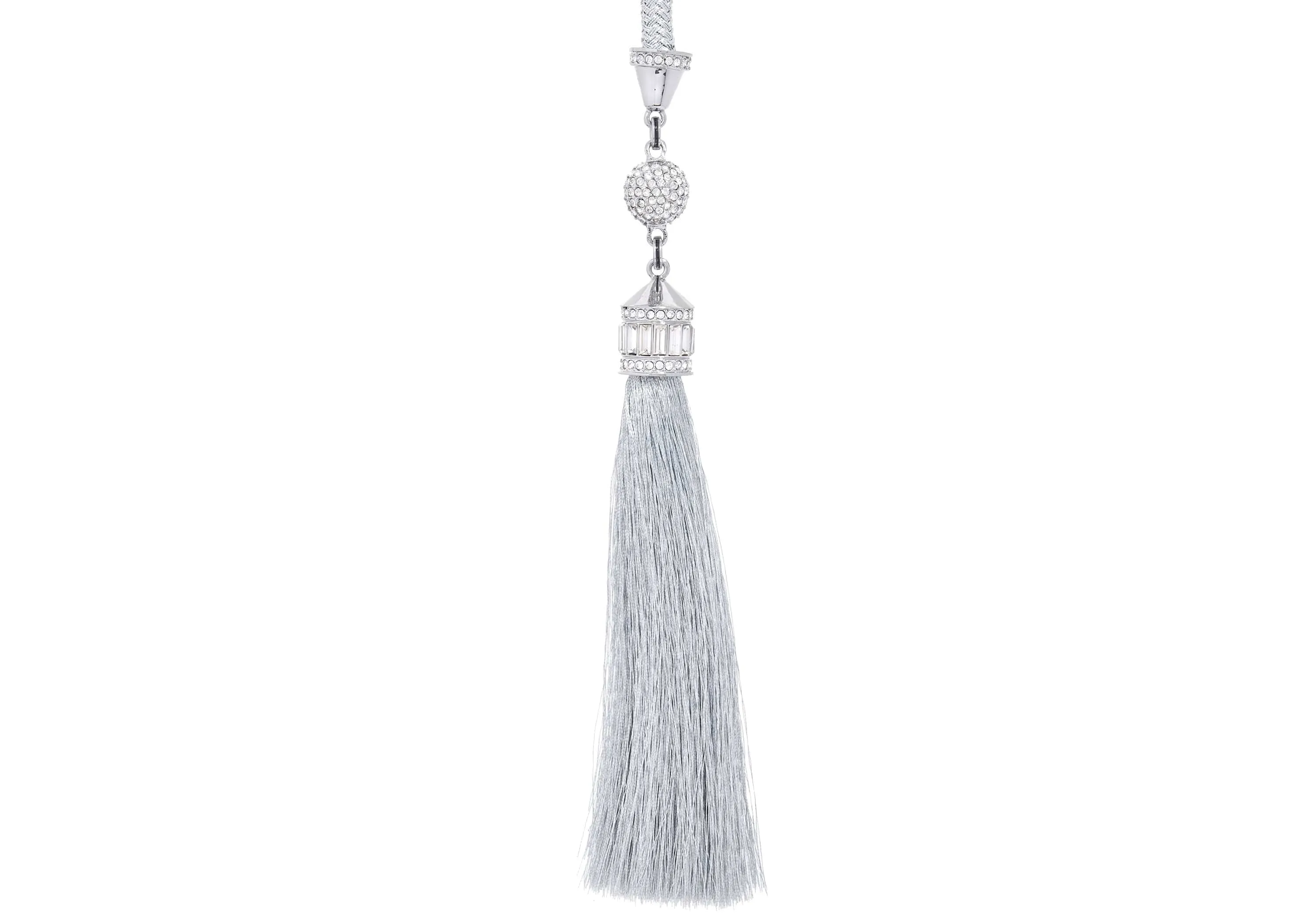 Crystal Tassel Belt Silver