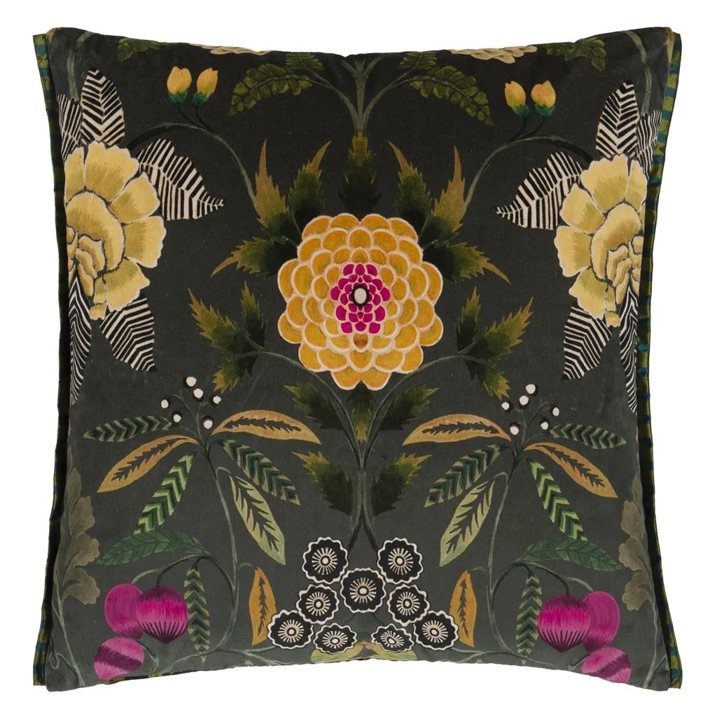 Designers Guild Brocart Decoratif Velours Olive Decorative Pillow