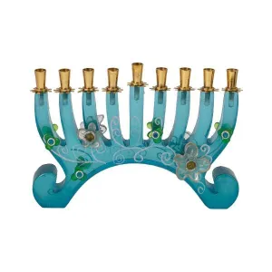 Hanukkah Menorah - Polyester - Turquoise