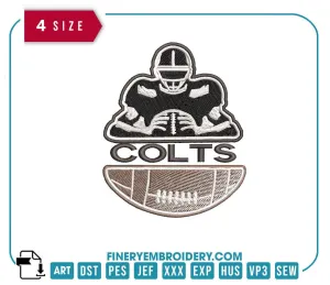 Indianapolis Colts Team Player : Embroidery Design