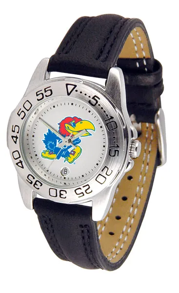 Kansas Jayhawks Sport Leather Ladies Watch