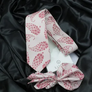 Kovove The Twining Paisley Pink Necktie and Pocket Square Gift Box