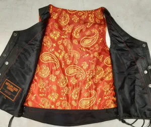 Ladies Leather Vest with Red/Gold Paisley Lining 6753.00 WV