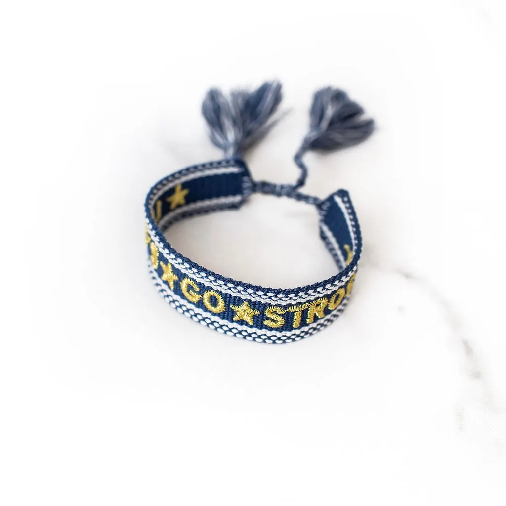 Let's Go Stros Embroidered Tassel Bracelet