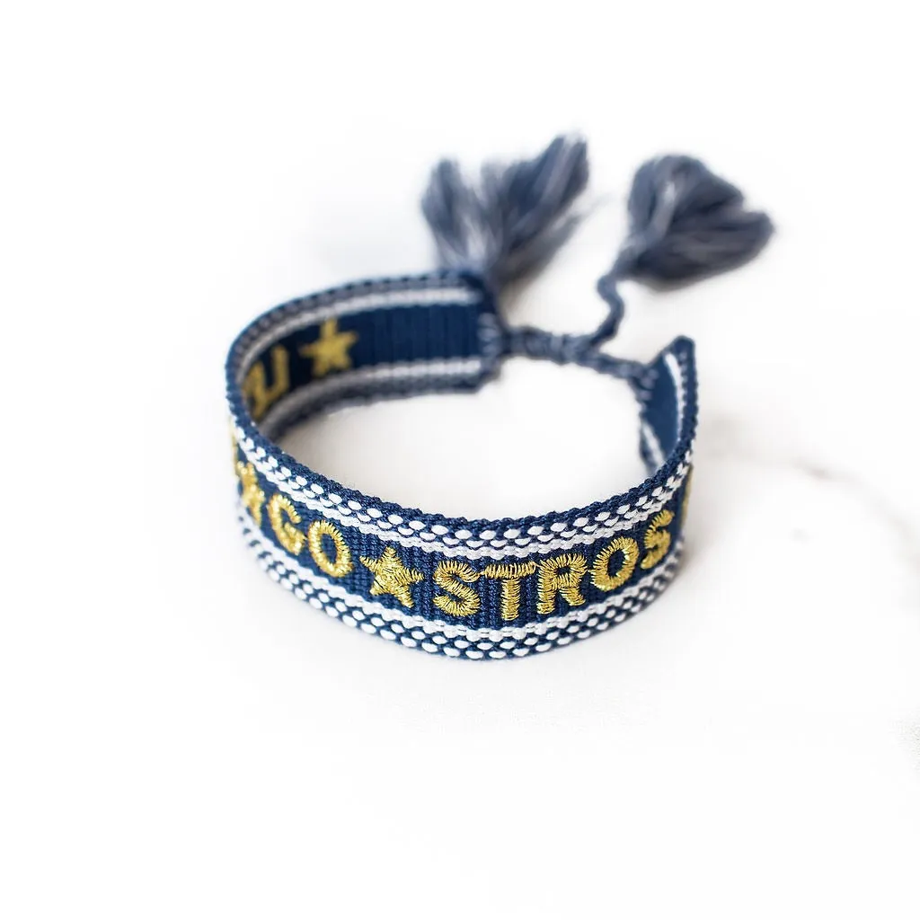 Let's Go Stros Embroidered Tassel Bracelet