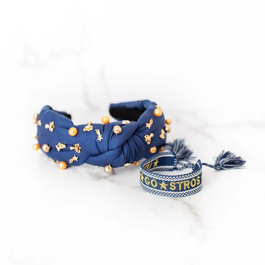 Let's Go Stros Embroidered Tassel Bracelet