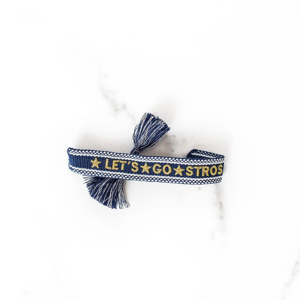 Let's Go Stros Embroidered Tassel Bracelet