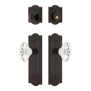 Meadows Entry Set with Chateau Crystal Knob in Timeless Bronze