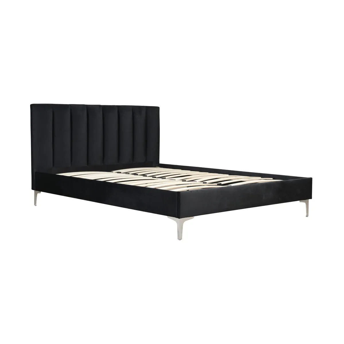 Melina Black Full Upholstered Platform Bed