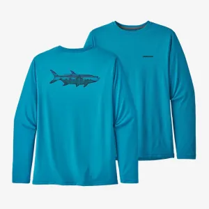 Men's Long-Sleeved Capilene® Cool Daily Fish Graphic Shirt/Sketched Fitz Roy Tarpon Joya Blue