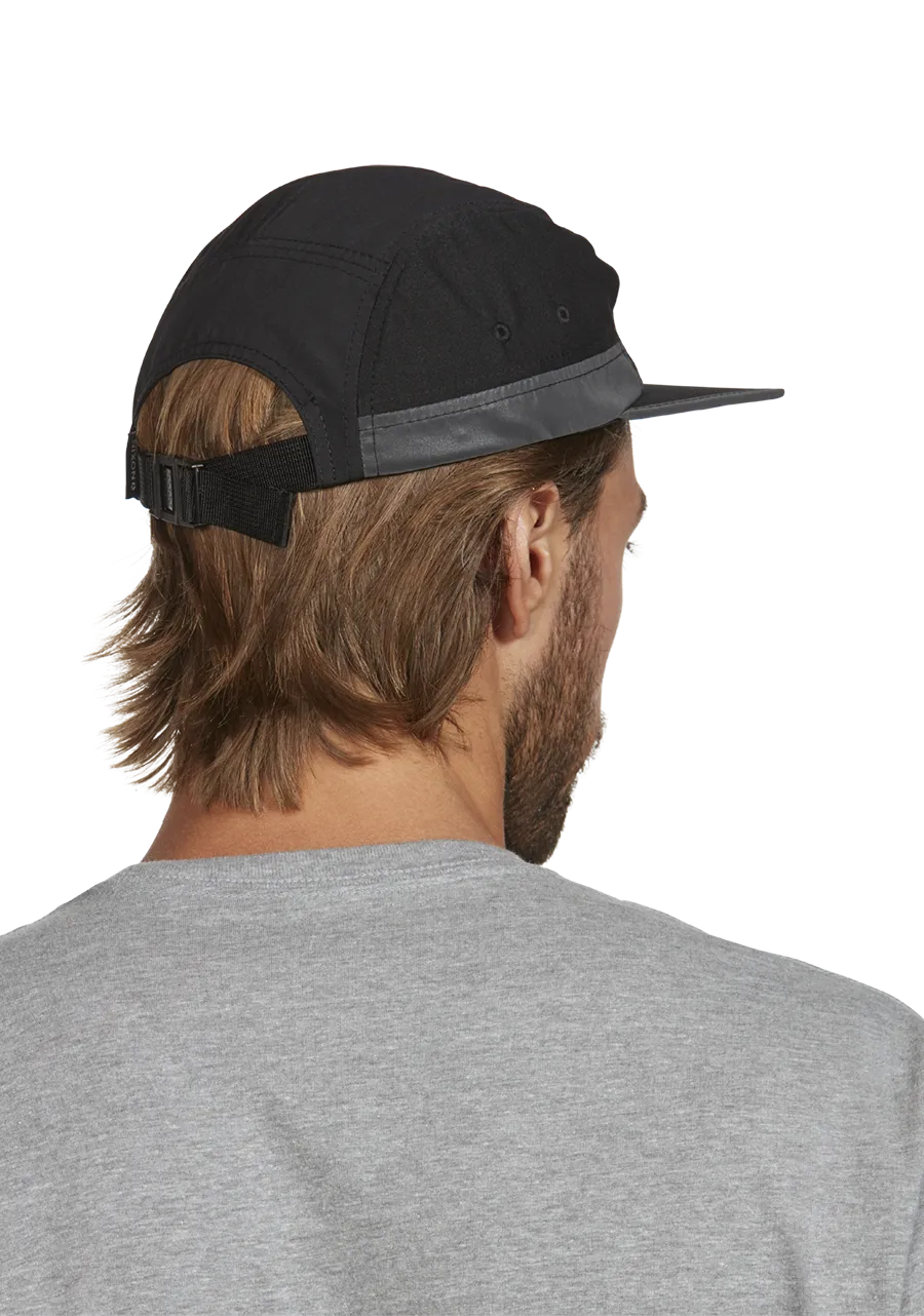 Night Runner Strapback Hat - Black