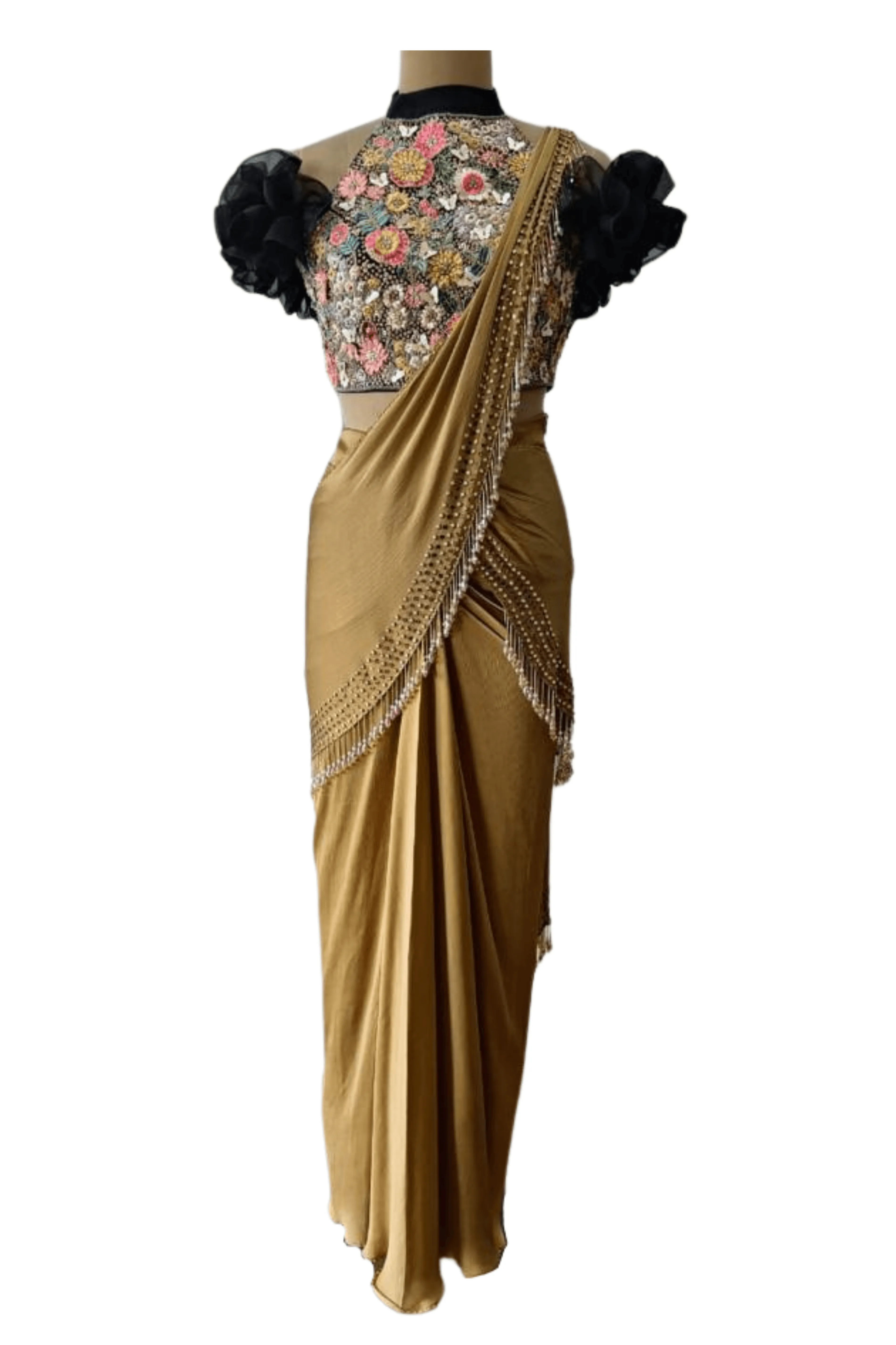 Olive Green Saree Set