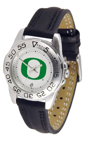 Oregon Ducks Sport Leather Ladies Watch