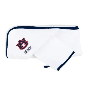 Personalized Auburn Tigers Hooded Towel & Wash Mitt Set