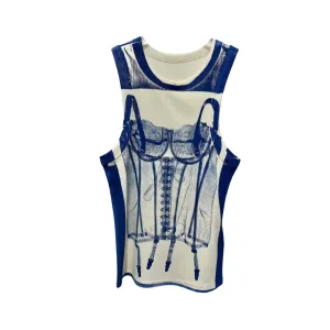 Pre Order:  Blue Hand-Painted Slim Fit Vest