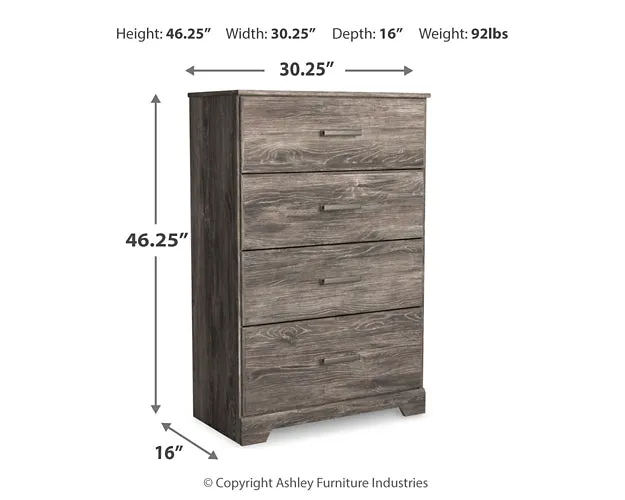 Ralinksi Twin Panel Bed with Mirrored Dresser and Chest