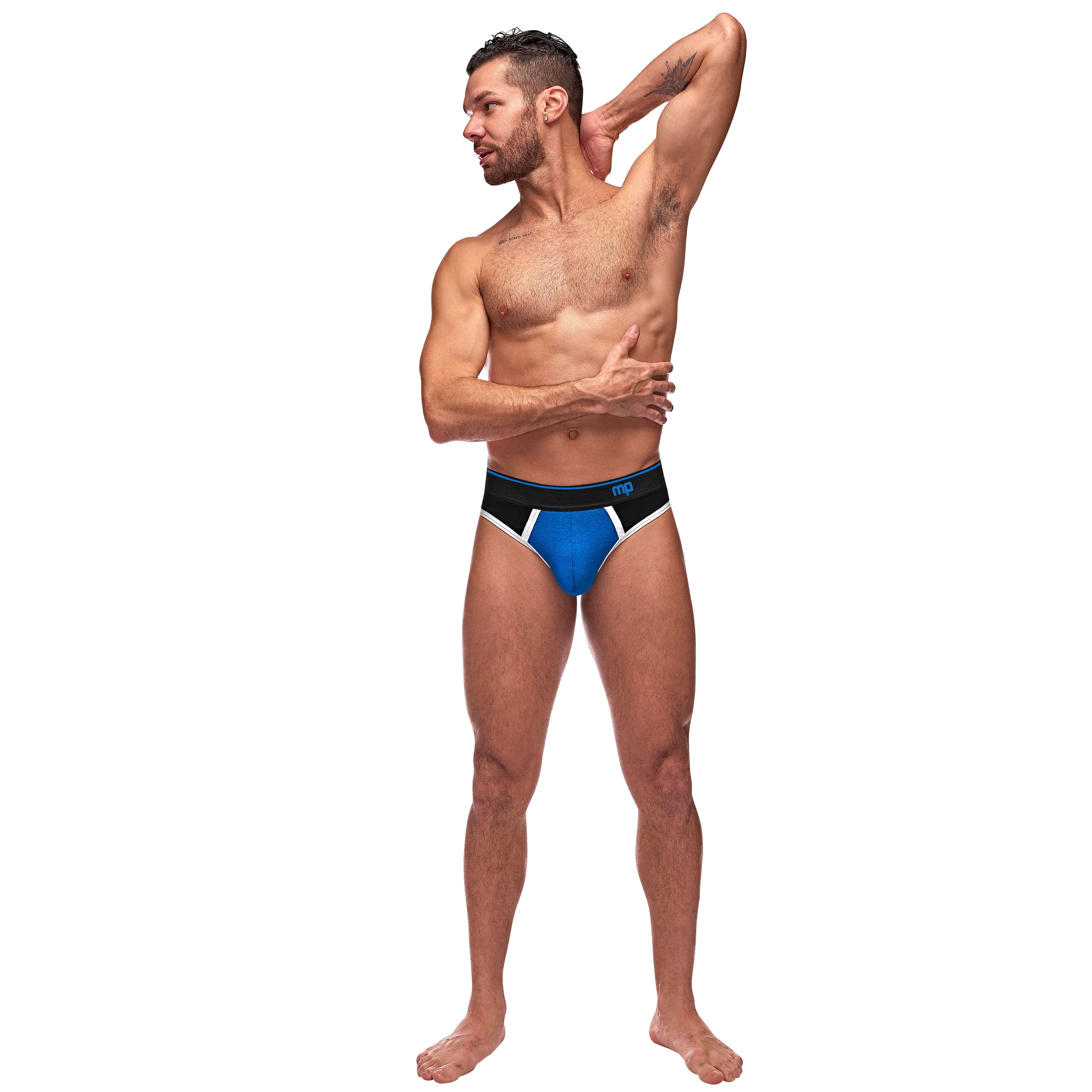 Retro Sport Panel Thong - S/ M - Black/ Blue