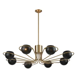 Scarab 47" 8 Light Chandelier in Aged Brass