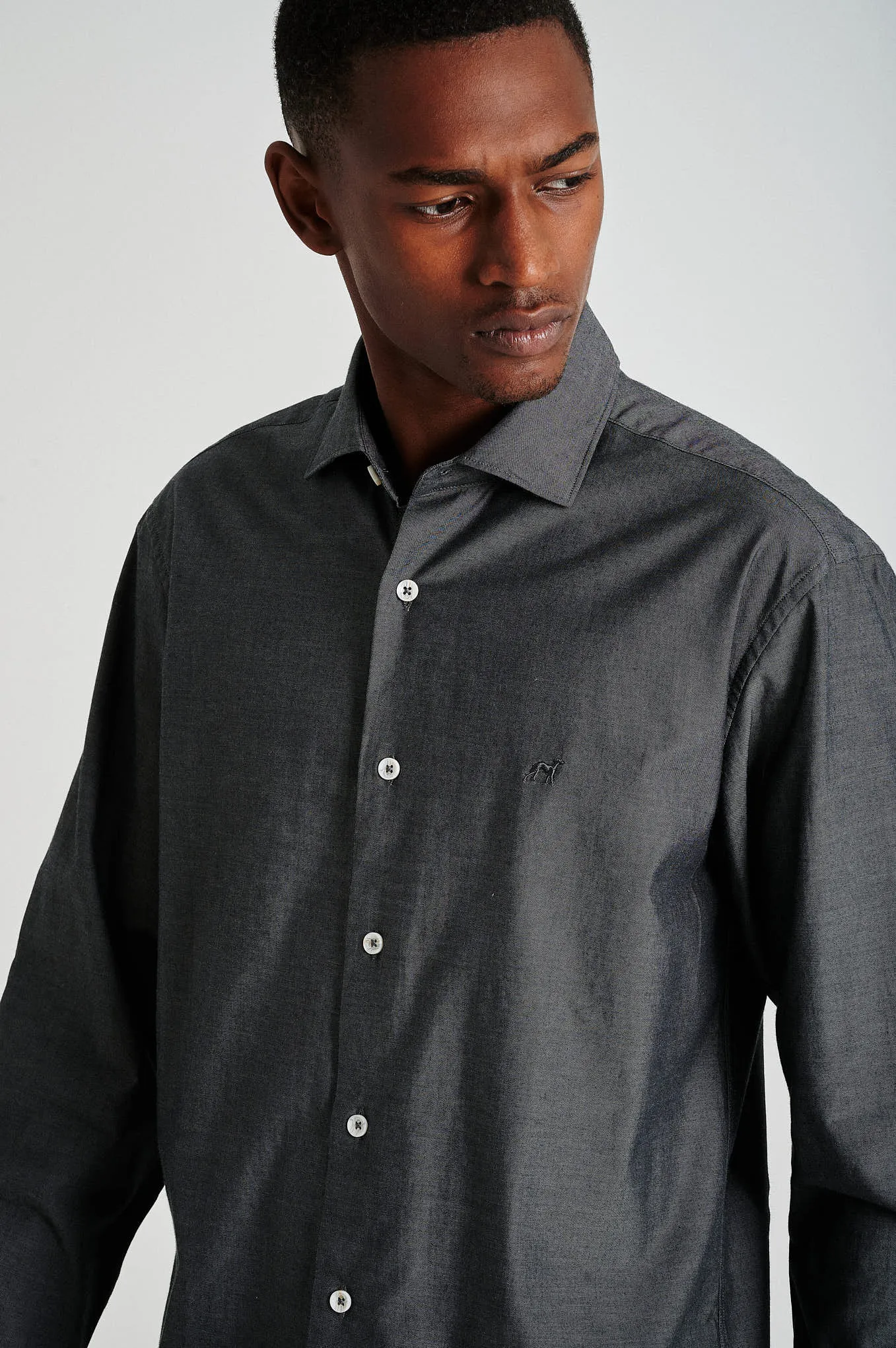 Slim fit chambray shirt