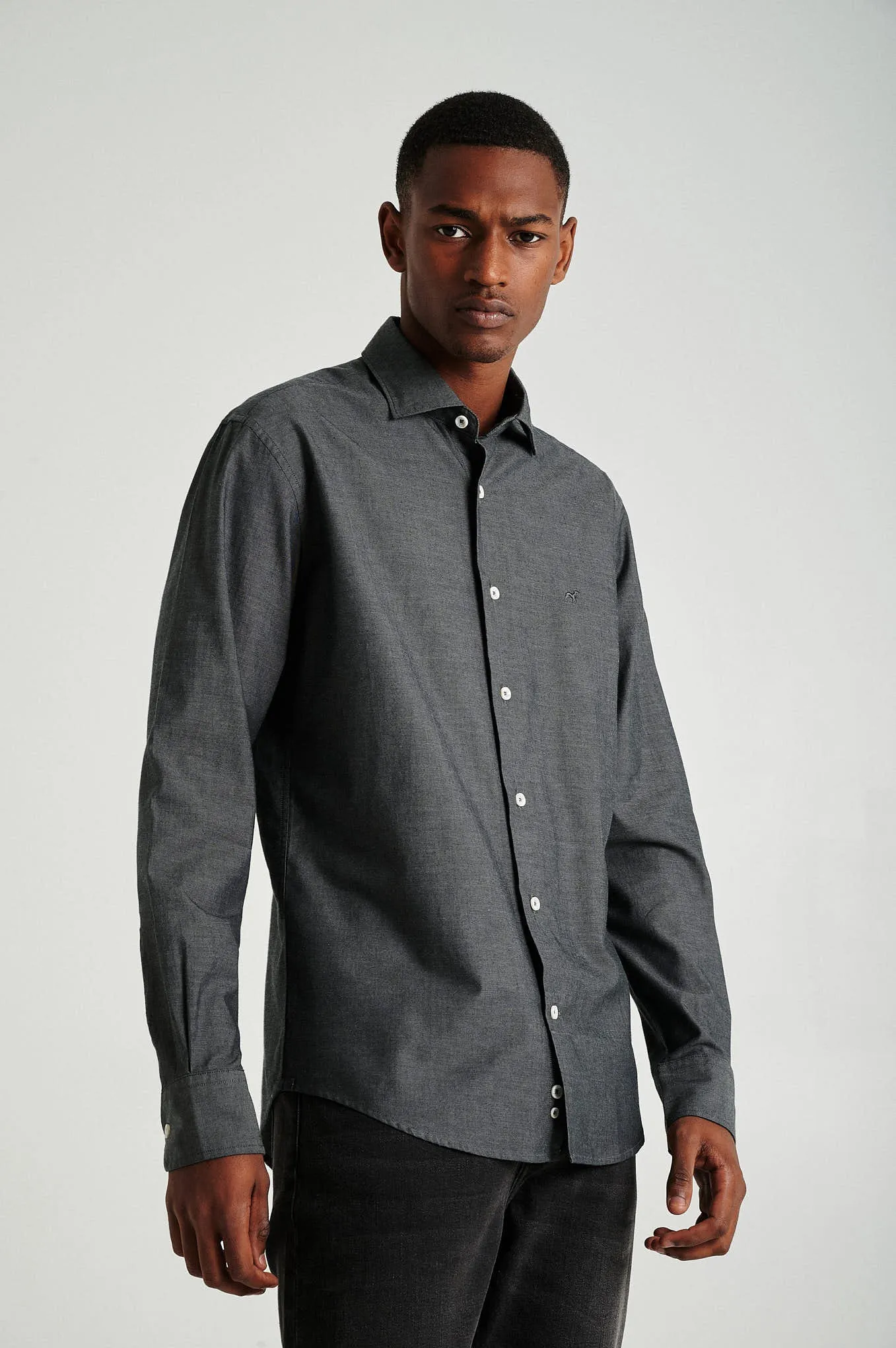 Slim fit chambray shirt