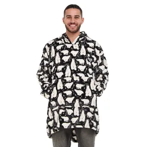 Snuggs Blanket Hoodie Black Polar Bear