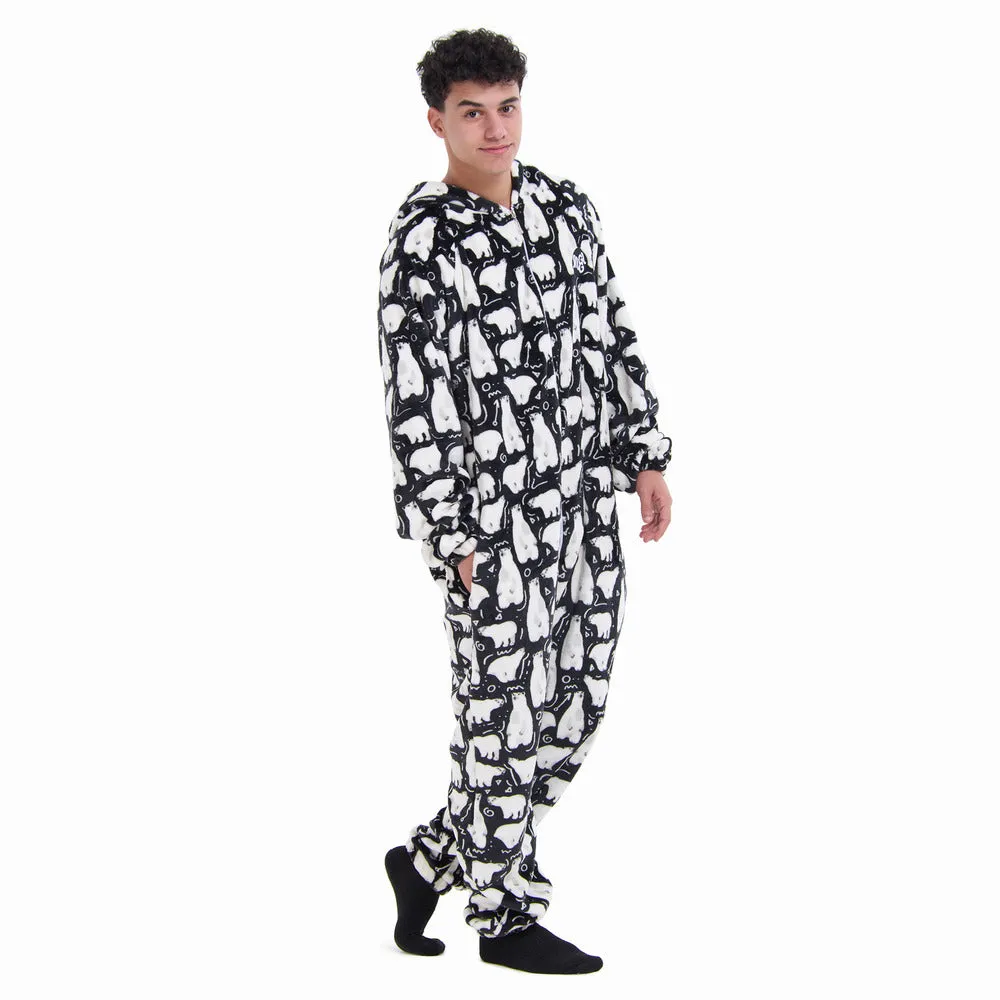 Snuggs Blanket Onesie Black Polar Bear