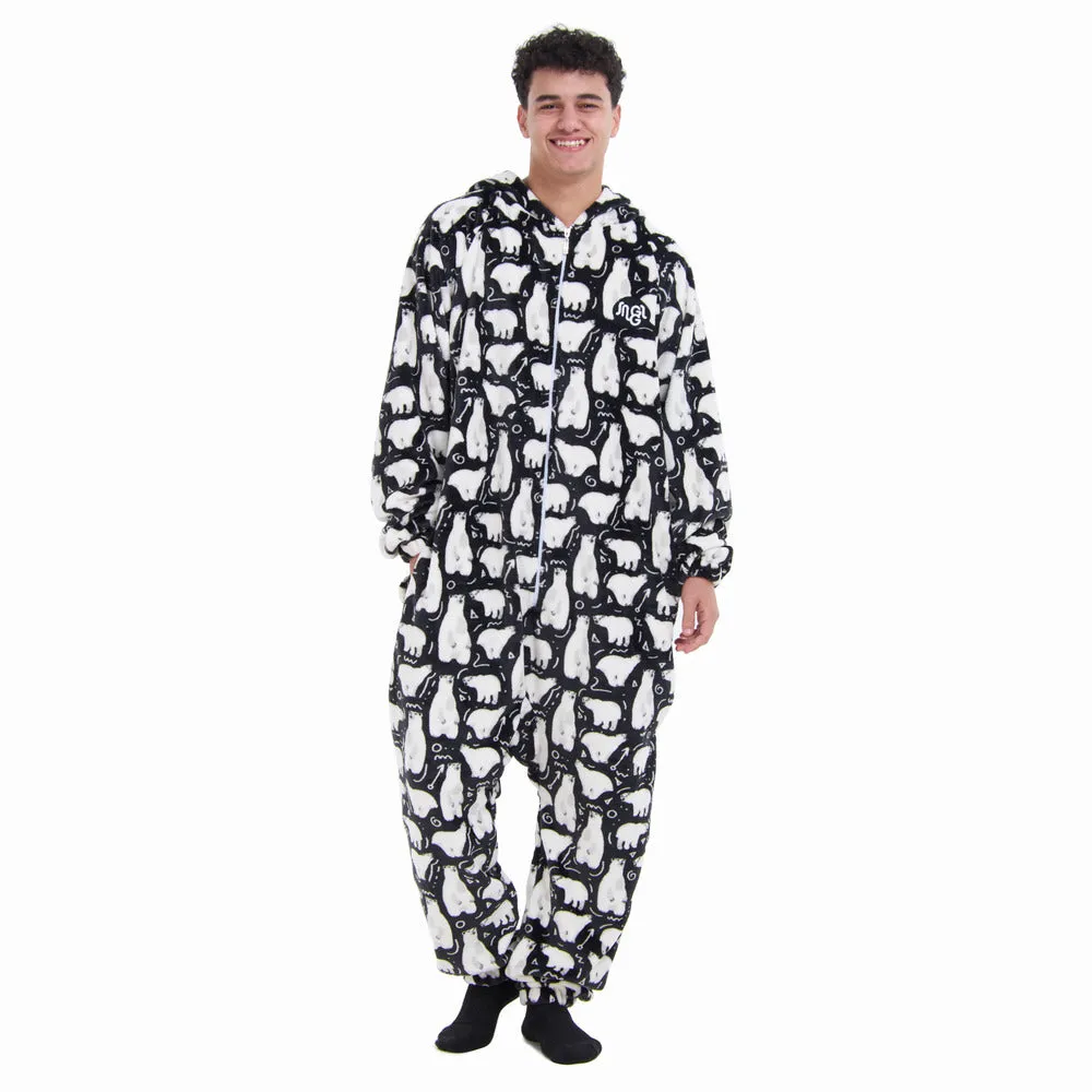 Snuggs Blanket Onesie Black Polar Bear