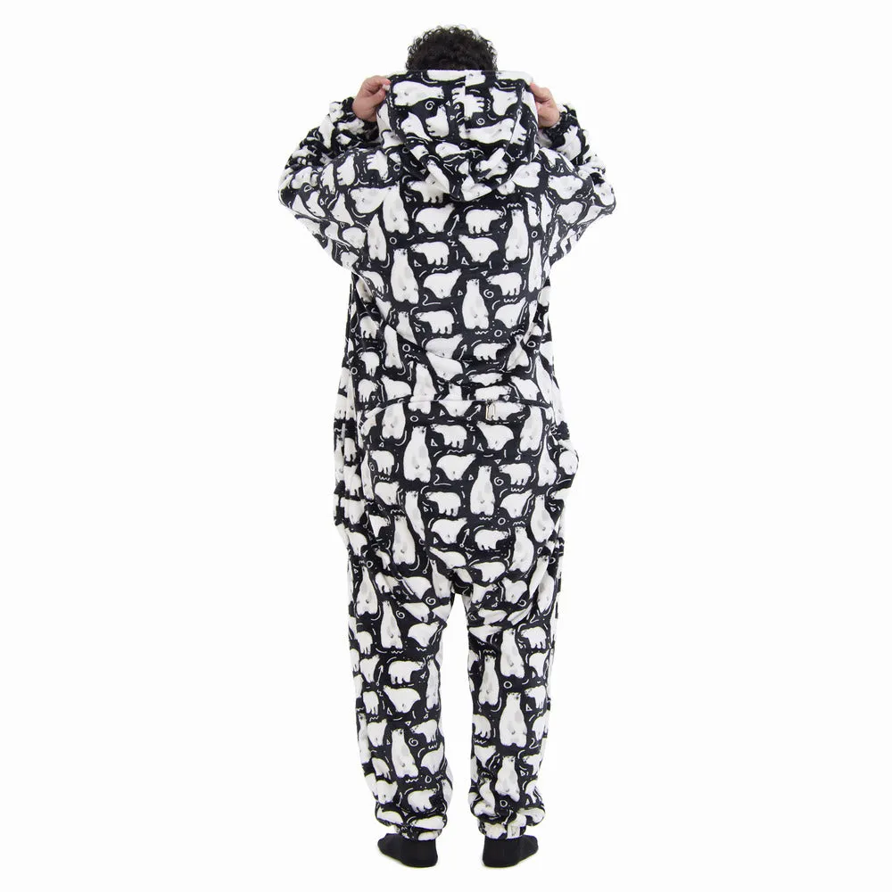 Snuggs Blanket Onesie Black Polar Bear