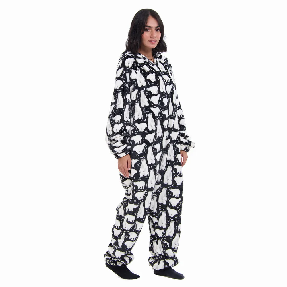 Snuggs Blanket Onesie Black Polar Bear