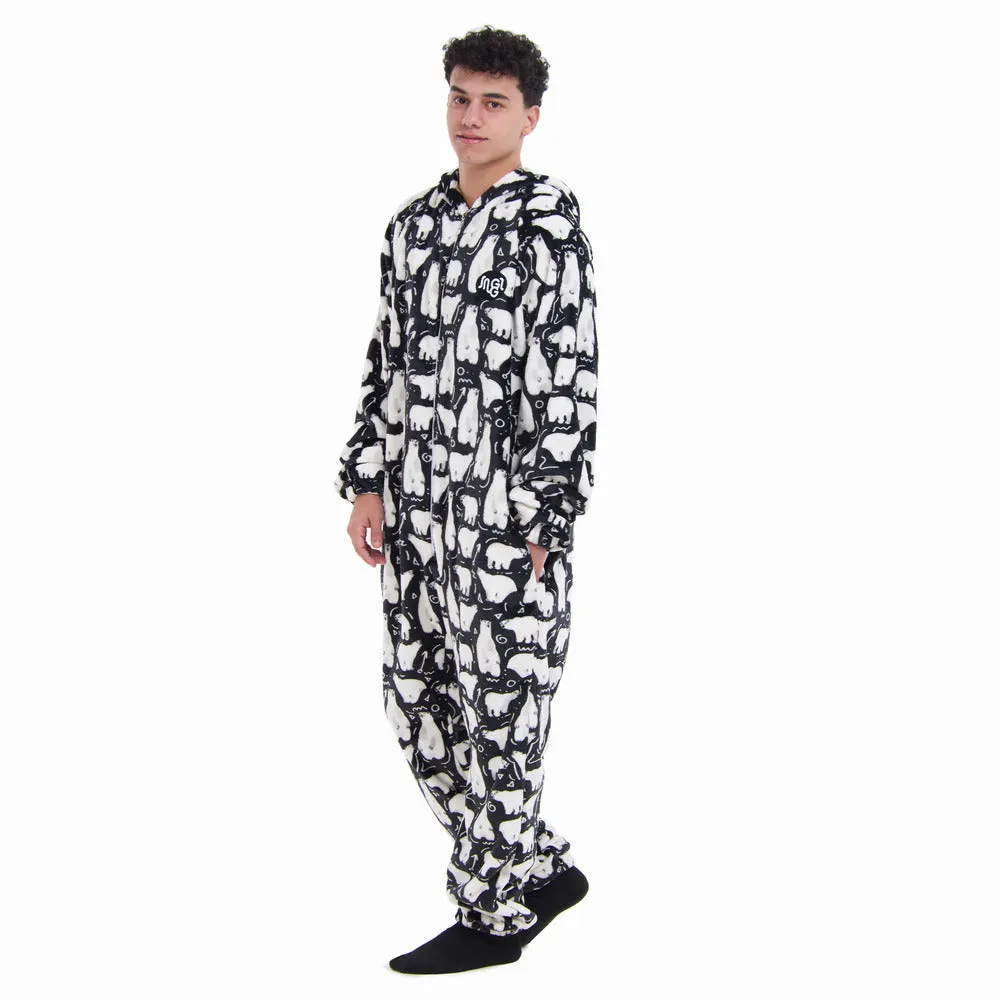 Snuggs Blanket Onesie Black Polar Bear