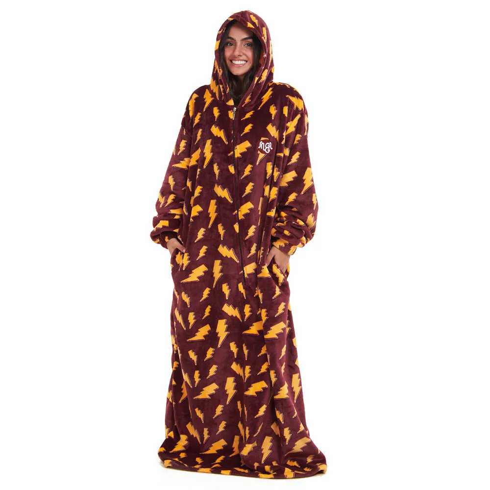 Snuggs Wearable Blanket Monk Dark Red Bolt