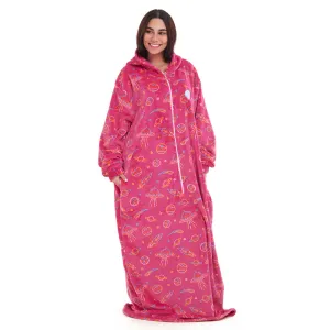 Snuggs Wearable Blanket Monk Fushia Space